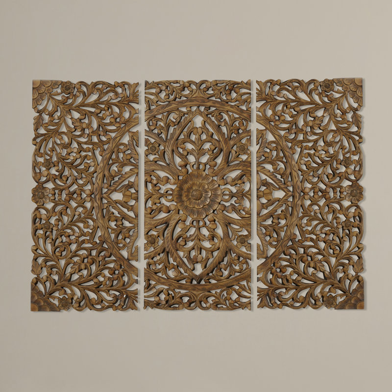 Mistana 3 Piece Brown Wood Wall Decor Set & Reviews | Wayfair.ca